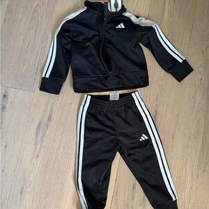 Adidas Black and White Kids' Tracksuit